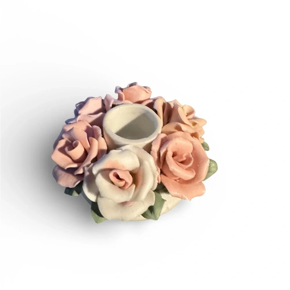 Capodimonte Small Floral Ceramic Candle Holder